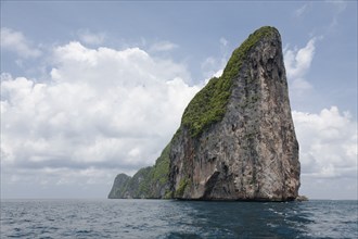 Large rock formation in ocean