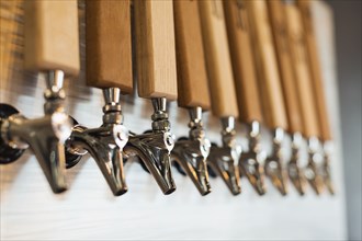Close up of beer taps