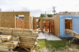 Construction site of house