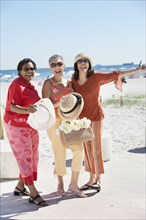 Group of middle-aged women at the beach