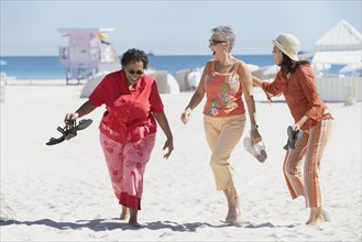 Group of middle-aged women at the beach