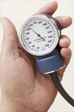 Close up of blood pressure gauge