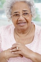 Senior African American woman wearing eyeglasses