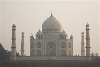 Taj Mahal against cloudy sky