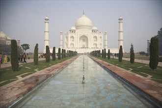 Taj Mahal with still pool
