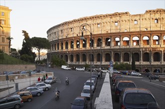 Colosseum overlooking parking lot