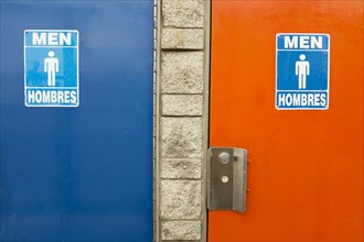 Two men's bathroom doors