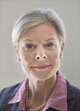 Caucasian businesswoman smiling