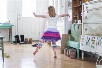 Girl dancing in living room