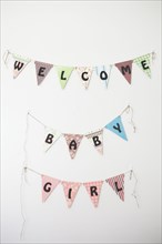 Welcome Baby Girl sign on wall