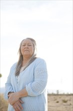 Caucasian woman standing outdoors