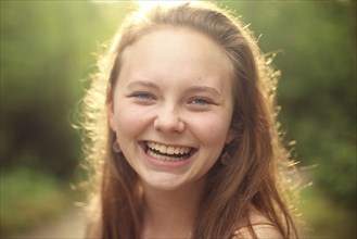 Close up of Caucasian girl smiling