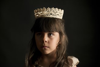 Girl wearing crown and princess costume