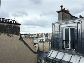 Rooftops in Paris cityscape