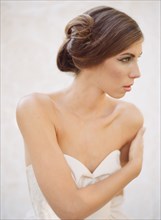 Glamorous bride with modern hairstyle