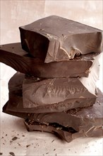Stack of chopped chocolate bar