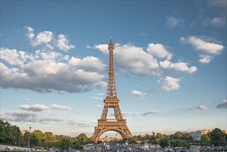 Eiffel Tower over Paris cityscape