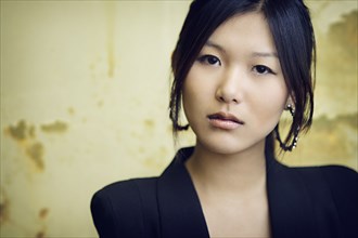 Asian businesswoman with serious expression