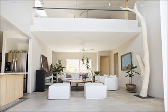 Living room and balcony in modern home