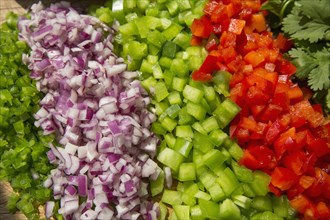 Diced peppers and onions