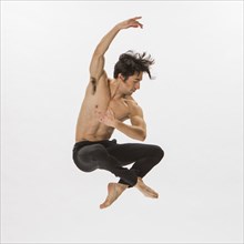 Mixed Race man ballet dancing