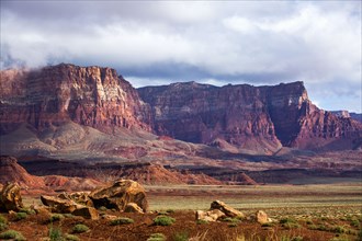 Scenic view of desert landscape