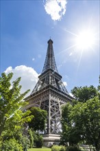 Sunbeams on Eiffel Tower