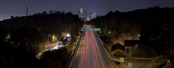 Long exposure of highway at night