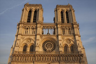 Low angle view of Notre Dame cathedral