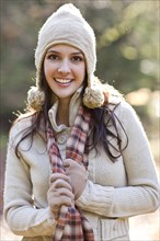 Mixed race woman in cap