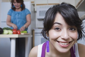 Young woman anticipating homemade meal