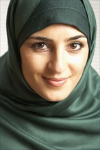 Middle Eastern woman wearing headscarf
