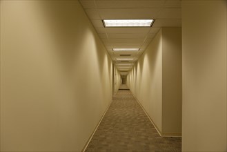 Empty hallway in office building