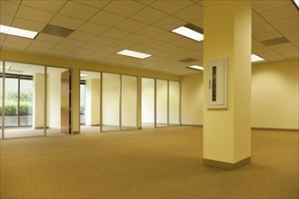 Empty rooms in office building