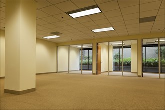 Empty rooms in office building