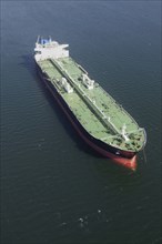 Oil tanker anchored at sea
