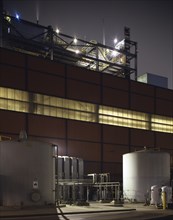 Illumination on warehouse at night
