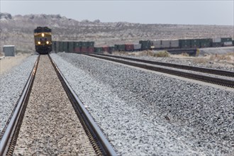 Train approaching on railroad track