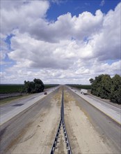 Barrier separating lanes on freeway
