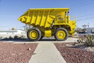 Large yellow dump truck