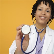Female African doctor with stethoscope
