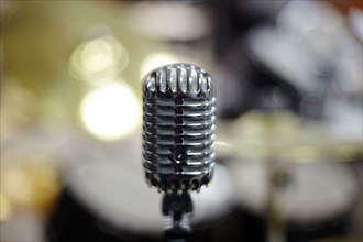 Close up of vintage microphone