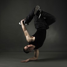 Caucasian dancer posing