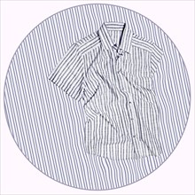 Striped shirt on matching fabric
