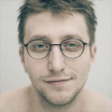 Portrait of smiling Caucasian man wearing eyeglasses