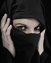 Woman wearing burka