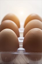 Close up of egg carton