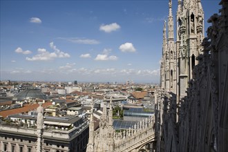 Milan Cathedral overlooking Milan cityscape