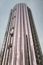 Window washers on tall building