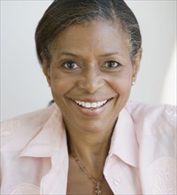 Close up of Senior African American woman smiling